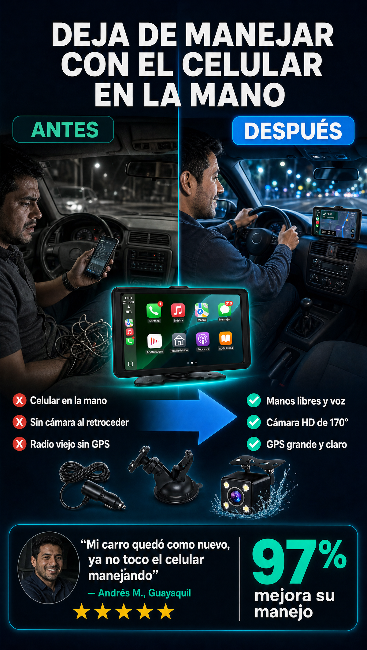 CAR PLAY RADIO - ANTES Y DESPUES