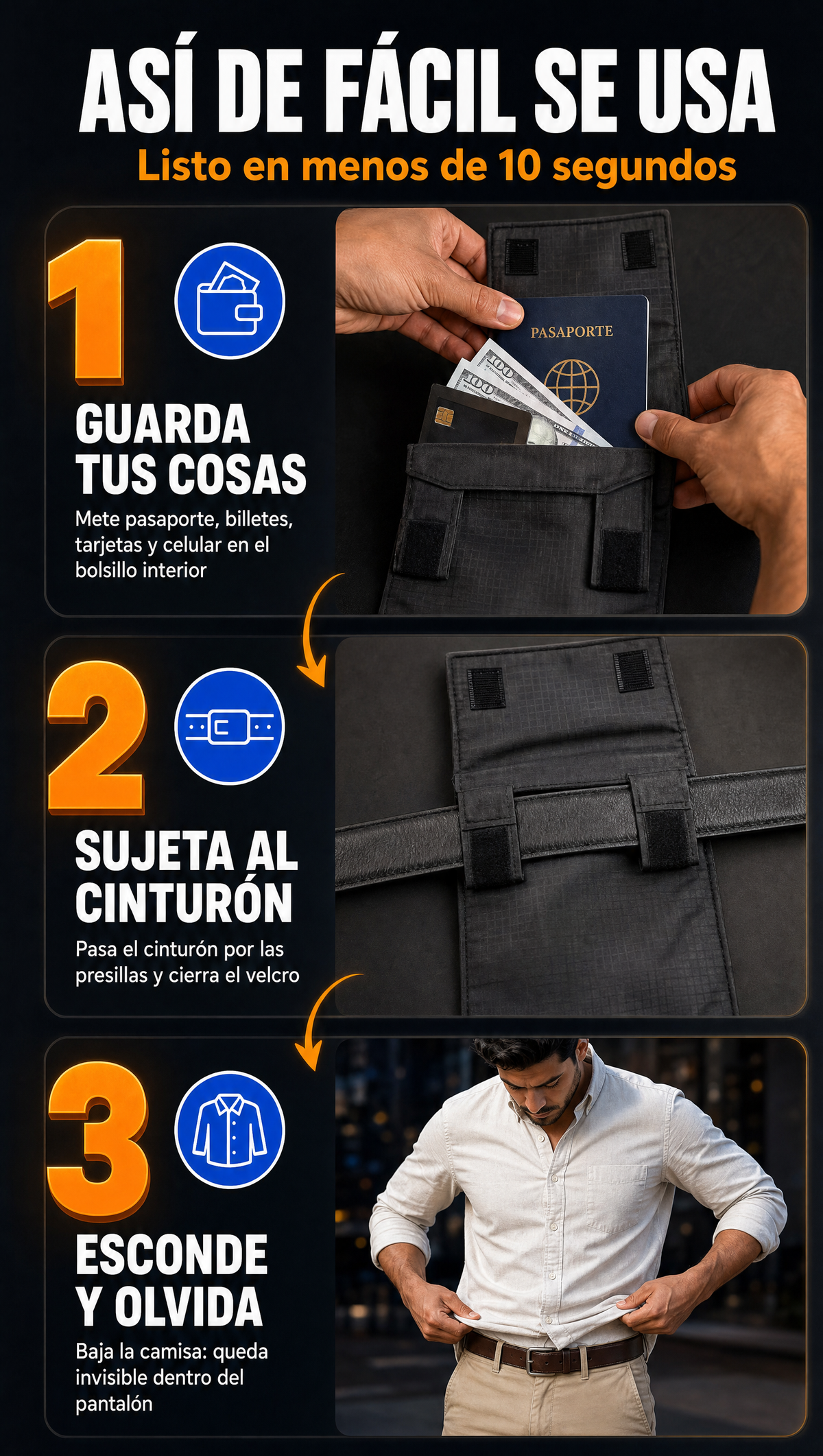 Cartera Billetera Antirrobo - MODO DE USO