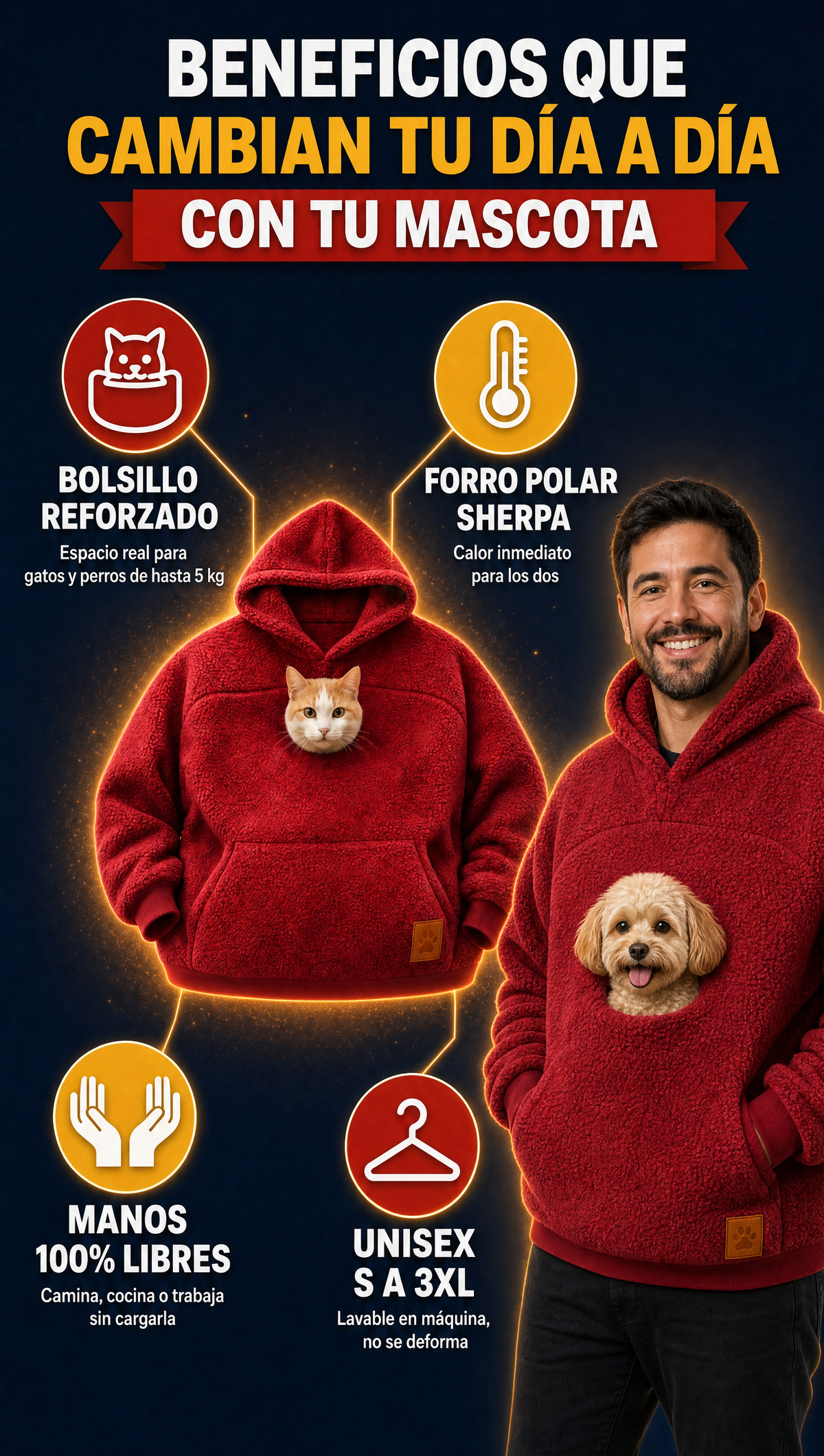 Chompa canguro - beneficios