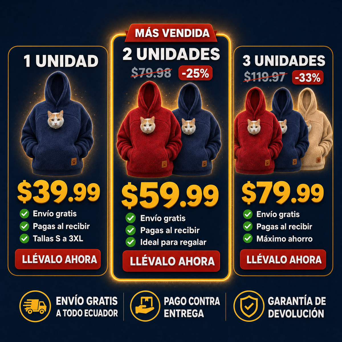 Chompa canguro - ofertas por cantidad