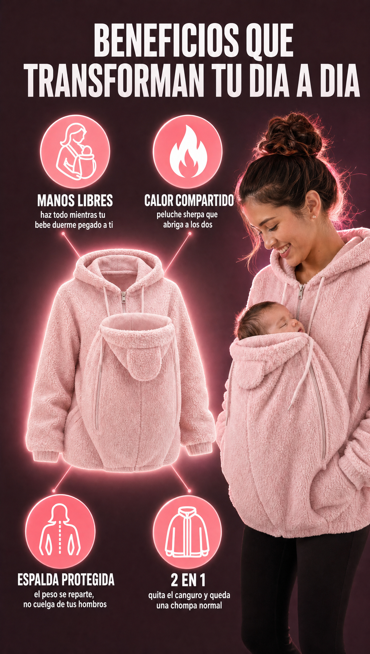 Chompa Porta Bebes - beneficios