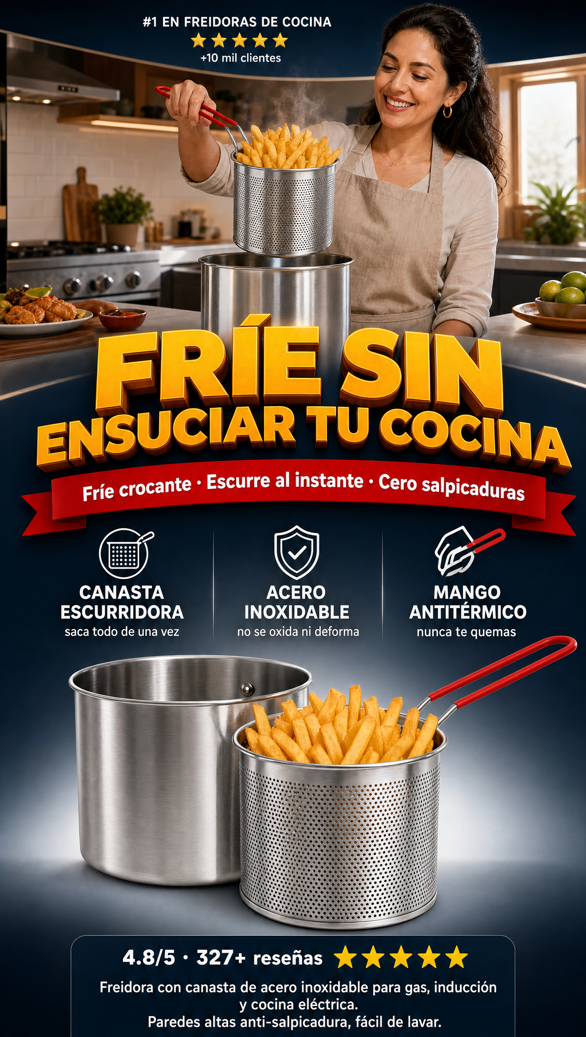Freidora con canasta - PORTADA