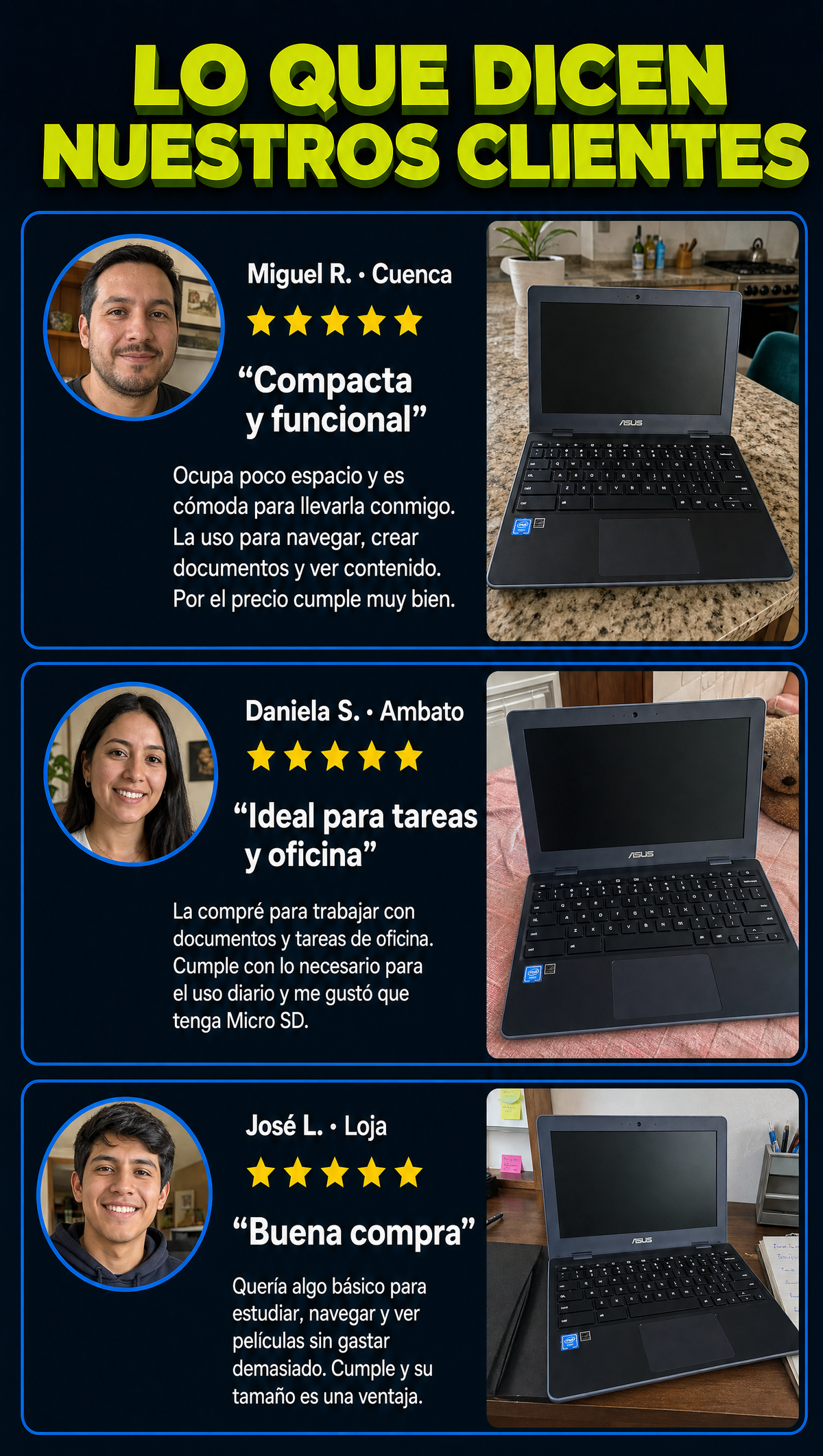 Resenas de clientes Chromebook ASUS