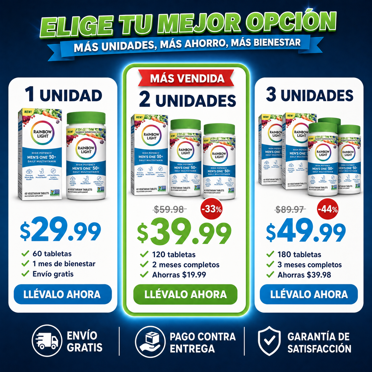 Rainbow Light Men's One 50+ - Oferta por cantidad